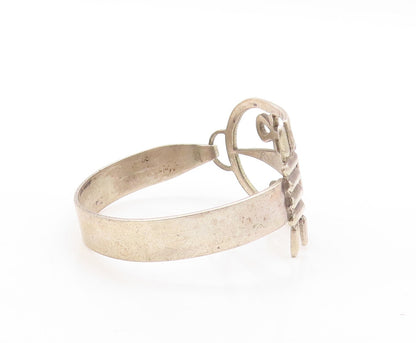 925 Sterling Silver Vintage Bracelet Middle East Egyptian Symbols Bangle BT10919