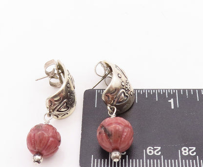 925 Sterling Silver Vintage Earrings CAROLYN POLLACK Dangling Gemstone  EG13116