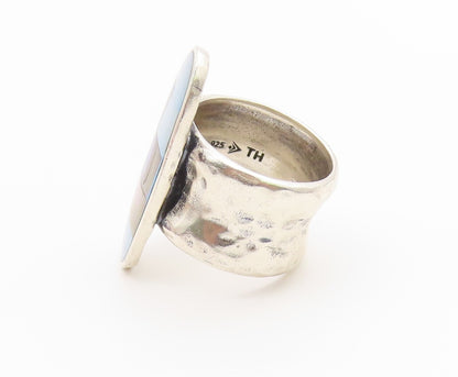 925 Sterling Silver Vintage Ring SILPADA Multi Gemstone Inlay  Sz 7.5  RG36938