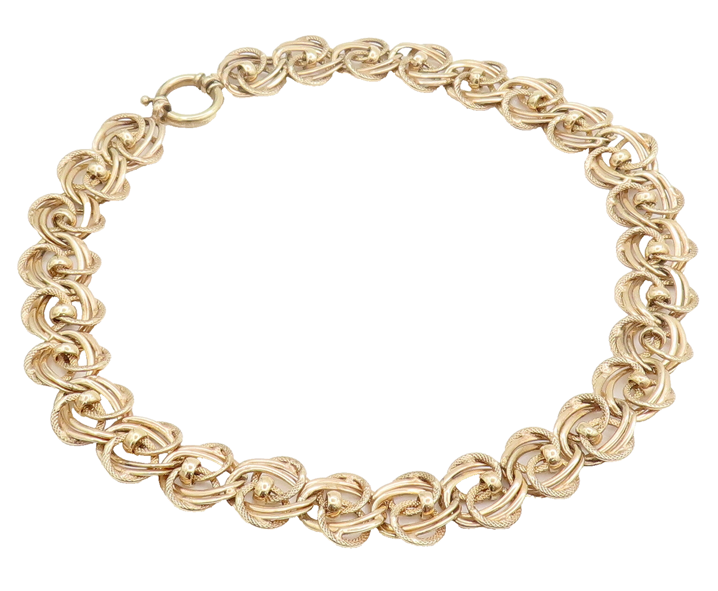 925 Sterling Silver  Vintage Gold Plated Designer Rings Loop Necklace  NE4064