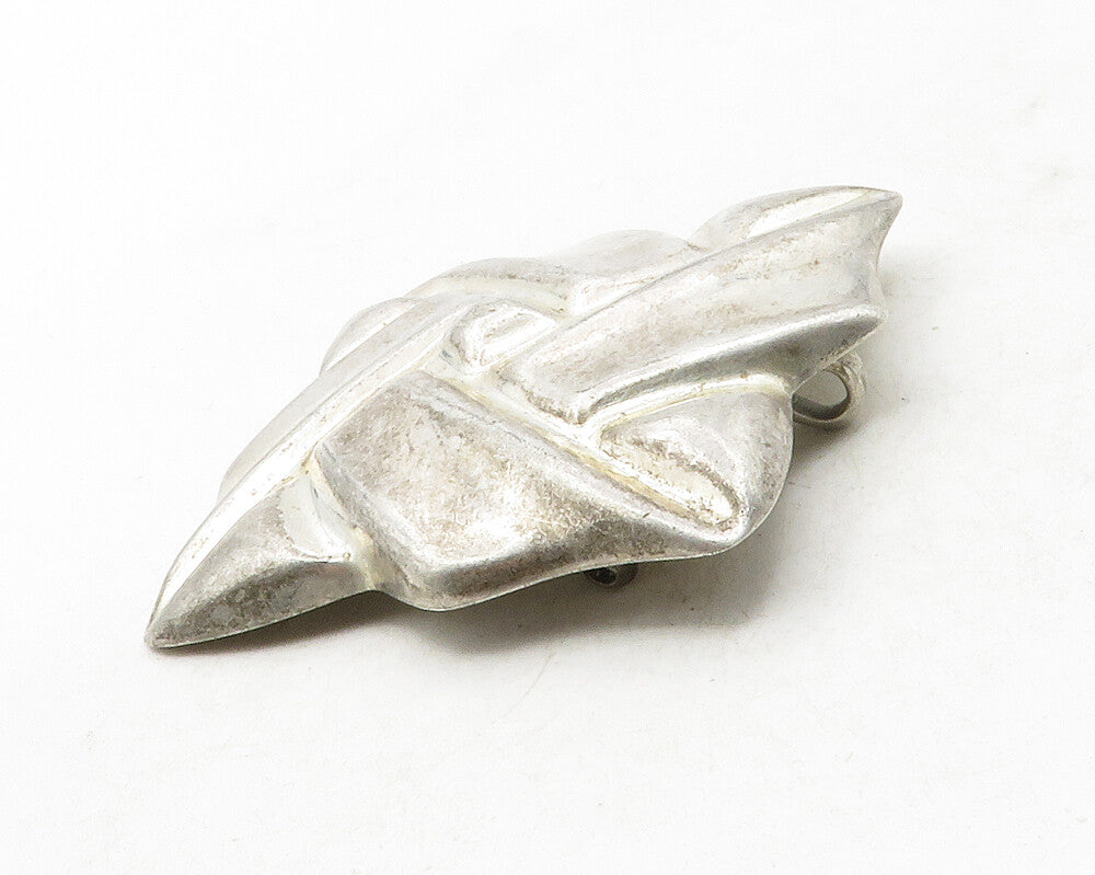 MEXICO 925 Sterling Silver  Vintage Hollow Square Design Brooch Pin  BP4797