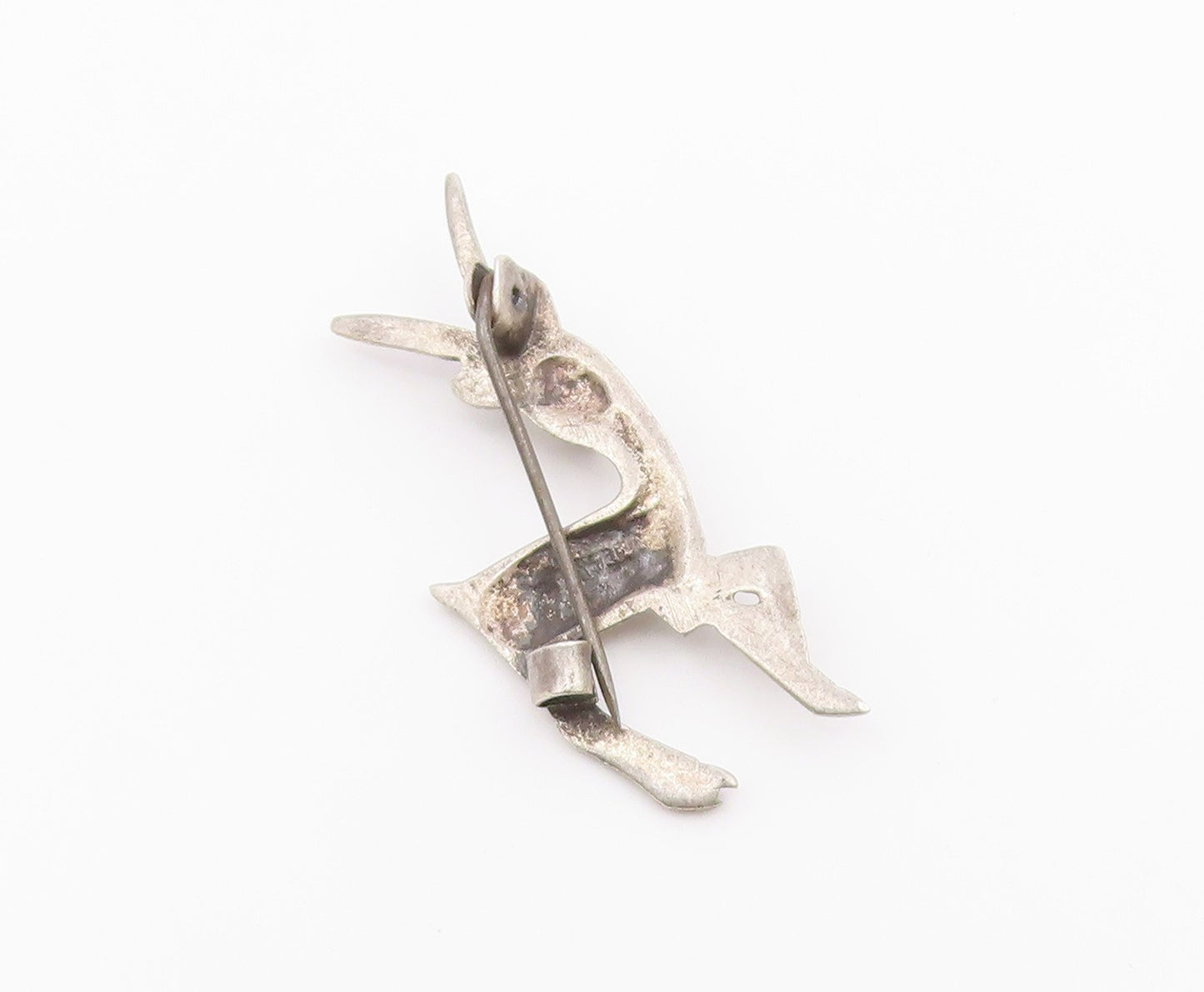 925 Sterling Silver Vintage Antique Forest Deer With Foot Up Brooch Pin BP9760