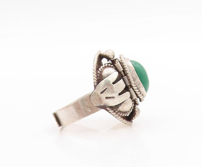 925 Sterling Silver Vintage Ring MEXICO Antique Gemstone OPENS  Sz 7  RG33424