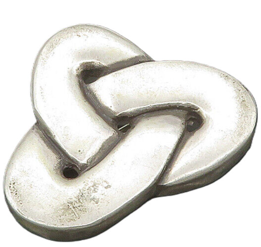 925 Sterling Silver  Vintage Celtic Knot Smooth Shiny Brooch Pin  BP8220