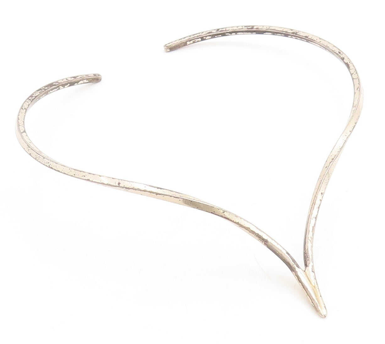 ALFRED KARRAM 925 Silver  Vintage Minimalist Pointed Collar Necklace NE1563