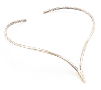 ALFRED KARRAM 925 Silver  Vintage Minimalist Pointed Collar Necklace NE1563