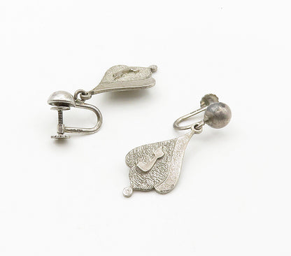 ISRAEL 925 Sterling Silver  Vintage Non Pierce Dangle Earrings  EG8135