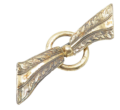 FORSTNER 925 Sterling Silver  Vintage Floral Etched Ribbon Brooch Pin  BP4297
