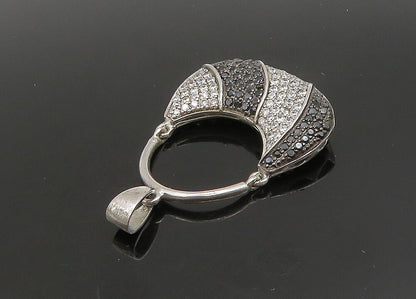 925 Sterling Silver  Vintage Cubic Zirconia & Spinel Purse Pendant  PT19395