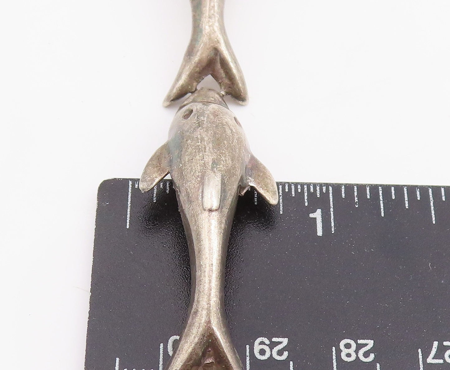 925 Sterling Silver Vintage Bracelet Linked Leaping Baby Dolphins Chain  BT11422