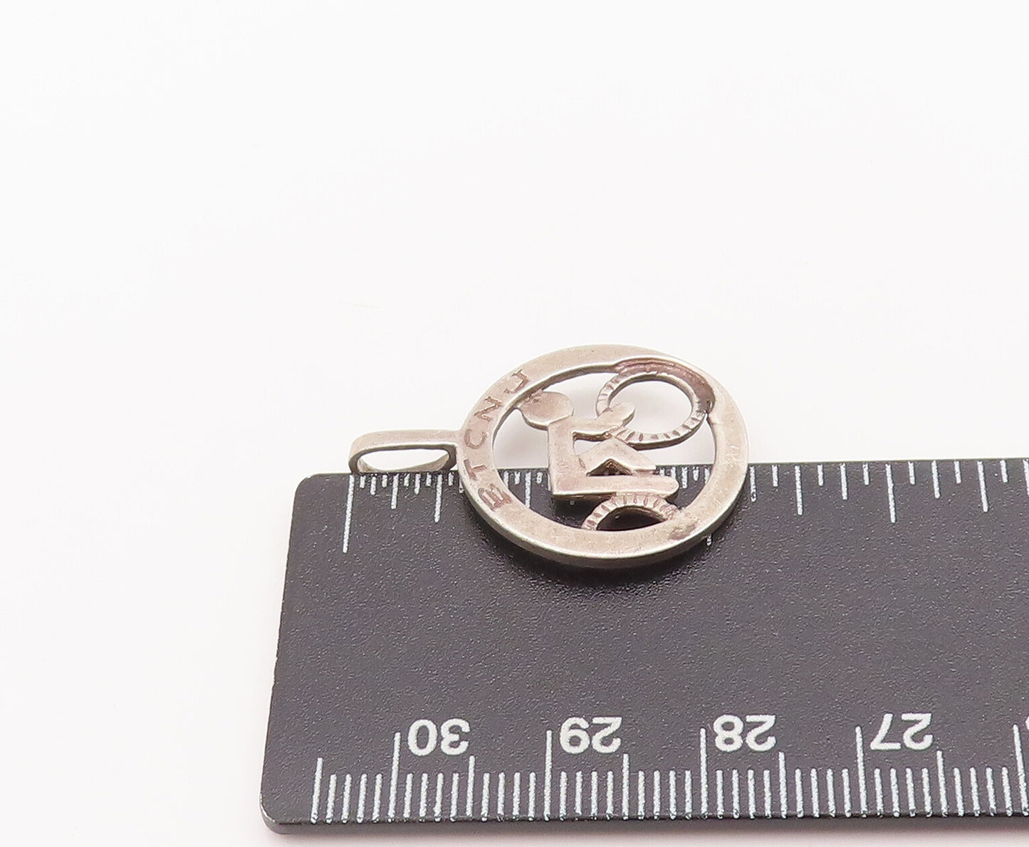 925 Sterling Silver Vintage Pendant Bicycle Touring Club Of NJ Logo  PT22701