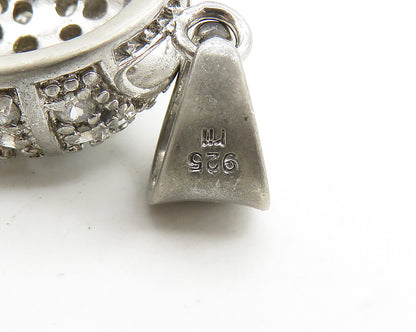 925 Sterling Silver  Vintage Cubic Zirconia Baseball Cap Pendant  PT15263