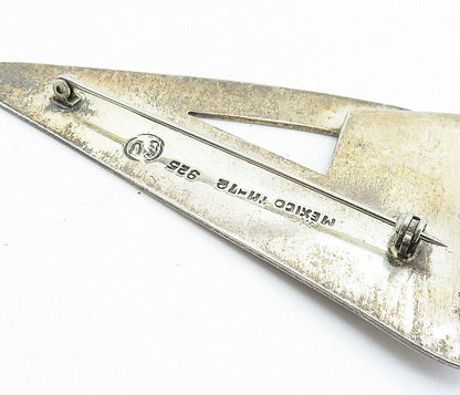 MEXICO 925 Sterling Silver  Vintage Modernist Designed Brooch Pin  BP2388