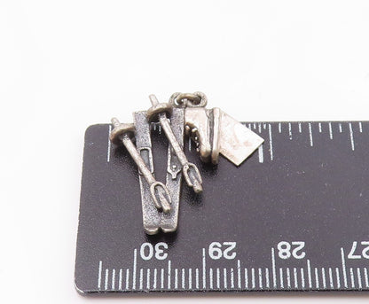 POST BELL 925 Silver  Vintage Sun Valley Ski Set Souvenir Pendant  PT18366