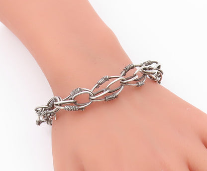 925 Silver Vintage Interlocking Rope Wrapped Twisted Circle Bracelet BT9545