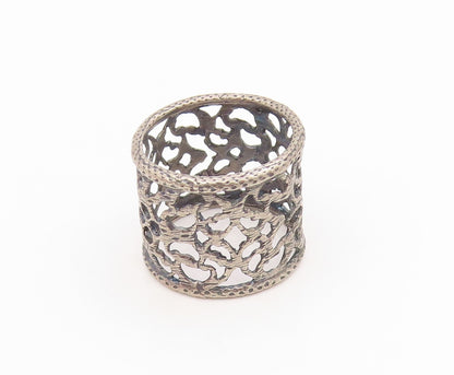 925 Sterling Silver Vintage Ring Intricate Openwork Wide Band  Sz 6.5  RG34560