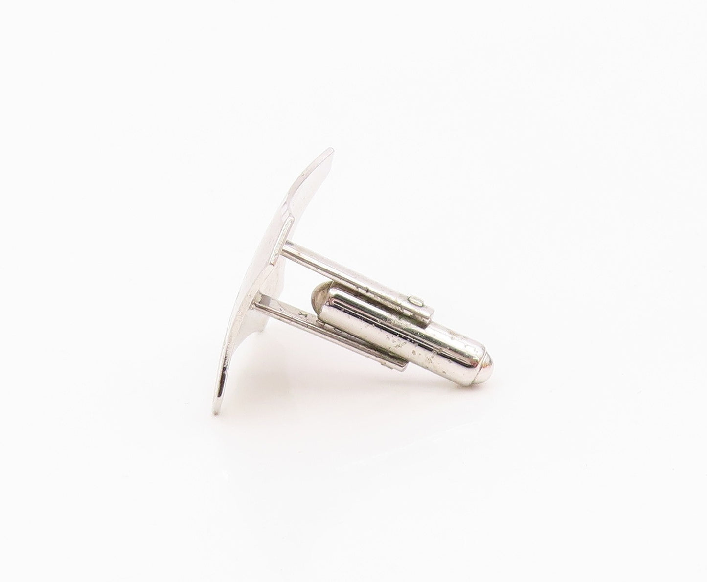 925 Sterling Silver  Vintage Shiny Polished Etched Detail Cuff Links  TR1726
