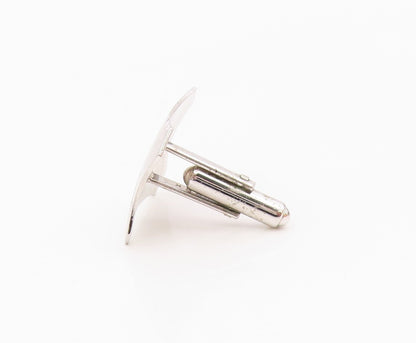 925 Sterling Silver  Vintage Shiny Polished Etched Detail Cuff Links  TR1726