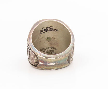 925 Sterling Silver Vintage Ring CZ 2009 Stony Brook Seawolves  Sz 8.5  RG34612