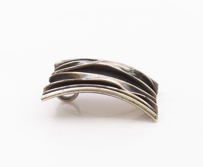 925 Sterling Silver  Vintage Fluted Modernist Curved Pendant  PT20284