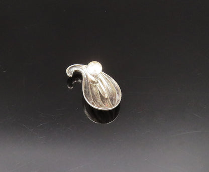 JEWELART 925 Silver  Vintage Unique Ribbed Swirl Screw Back Earrings  EG11934