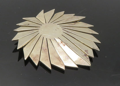 MEXICO 925 Sterling Silver  Vintage Shiny Smooth Floral Brooch Pin  BP3986