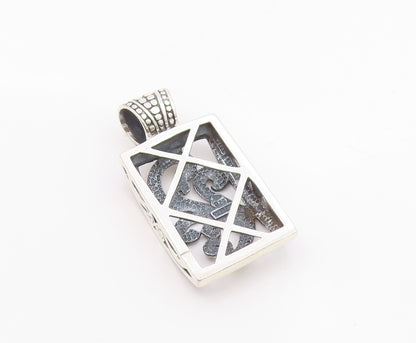 SILPADA 925 Silver  Vintage Shiny Swirl Square Bordered Pendant  PT19566