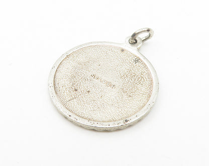 925 Sterling Silver  Vintage Saint Christopher Religious Drop Pendant  PT8734