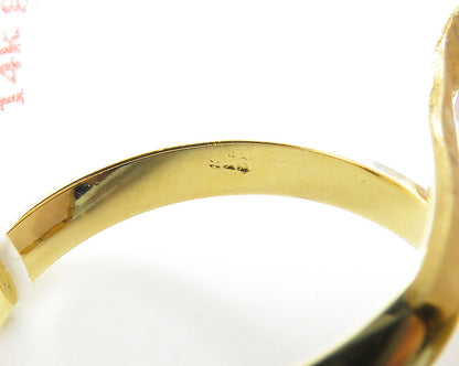 925 Sterling Silver  Rose Quartz Gold Plated Cocktail Ring Sz 7.5  RG17779