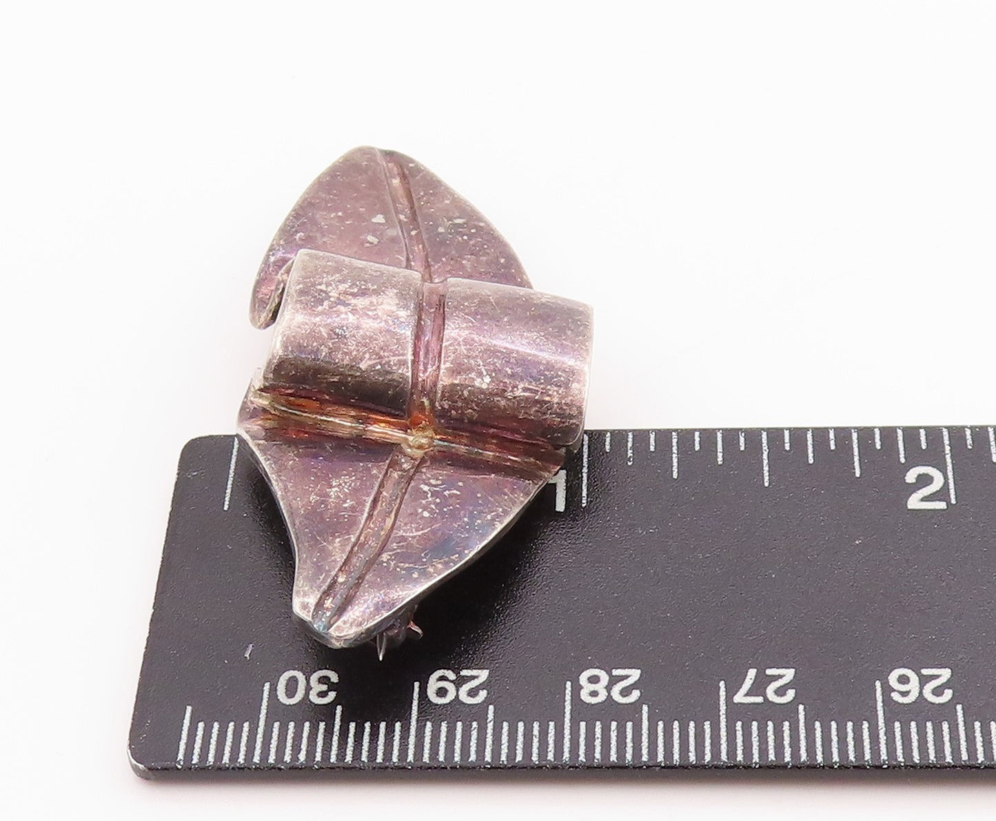 925 Sterling Silver Vintage Brooch Antique Crumbled Leaf Design  BP11735