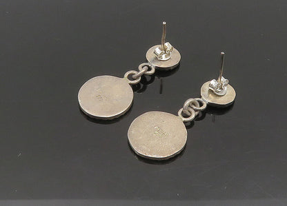 MEXICO 925 Sterling Silver  Vintage Warrior Head Dangle Earrings  EG10400