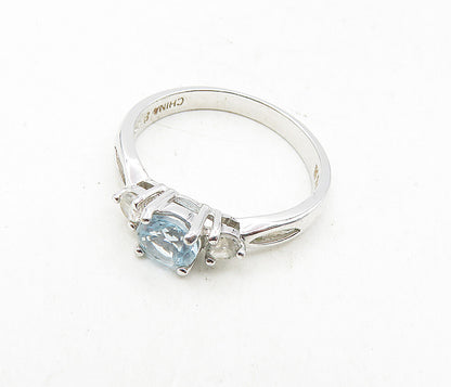 ROSS SIMON 925 Sterling Silver Vintage Topaz Solitaire Accent Ring Sz 8  RG9215