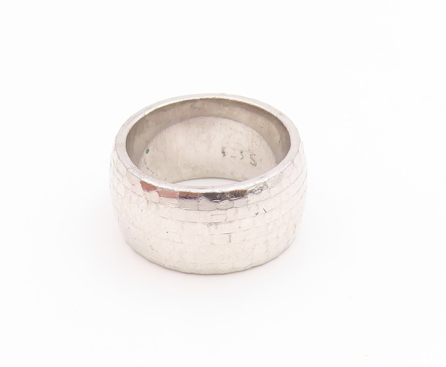 925 Sterling Silver Vintage Ring Minimalist Solid Cigar Band  Sz 7  RG35590