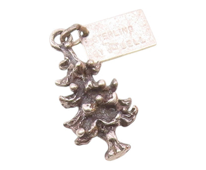 POST BELL 925 Silver  Vintage Sculpted Christmas Tree Charm Pendant  PT21259