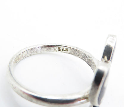 925 Sterling Silver  Vintage Enamel Coated Butterfly Band Ring Sz 6.5  RG3762