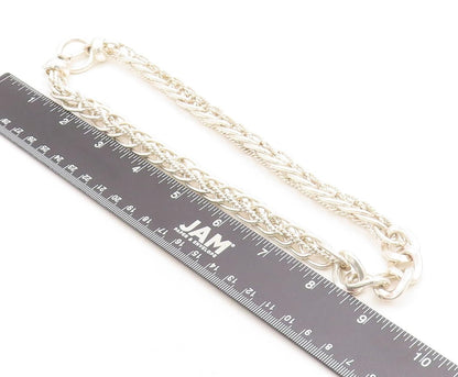 MEXICO 925 Sterling Silver  Vintage Shiny Twist Link Chain Necklace  NE1170