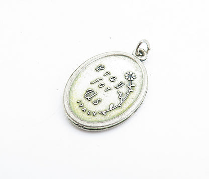925 Sterling Silver  Vintage Antique Saint Francis Religious Pendant  PT5614