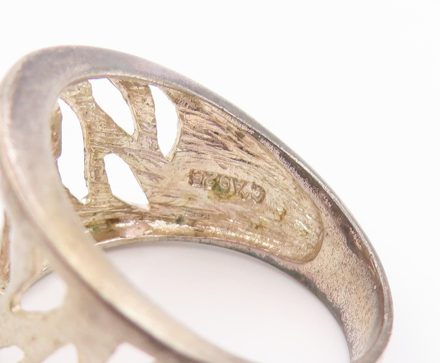 925 Sterling Silver Vintage Ring Minimalist Abstract Cutout Band  Sz 7  RG35709