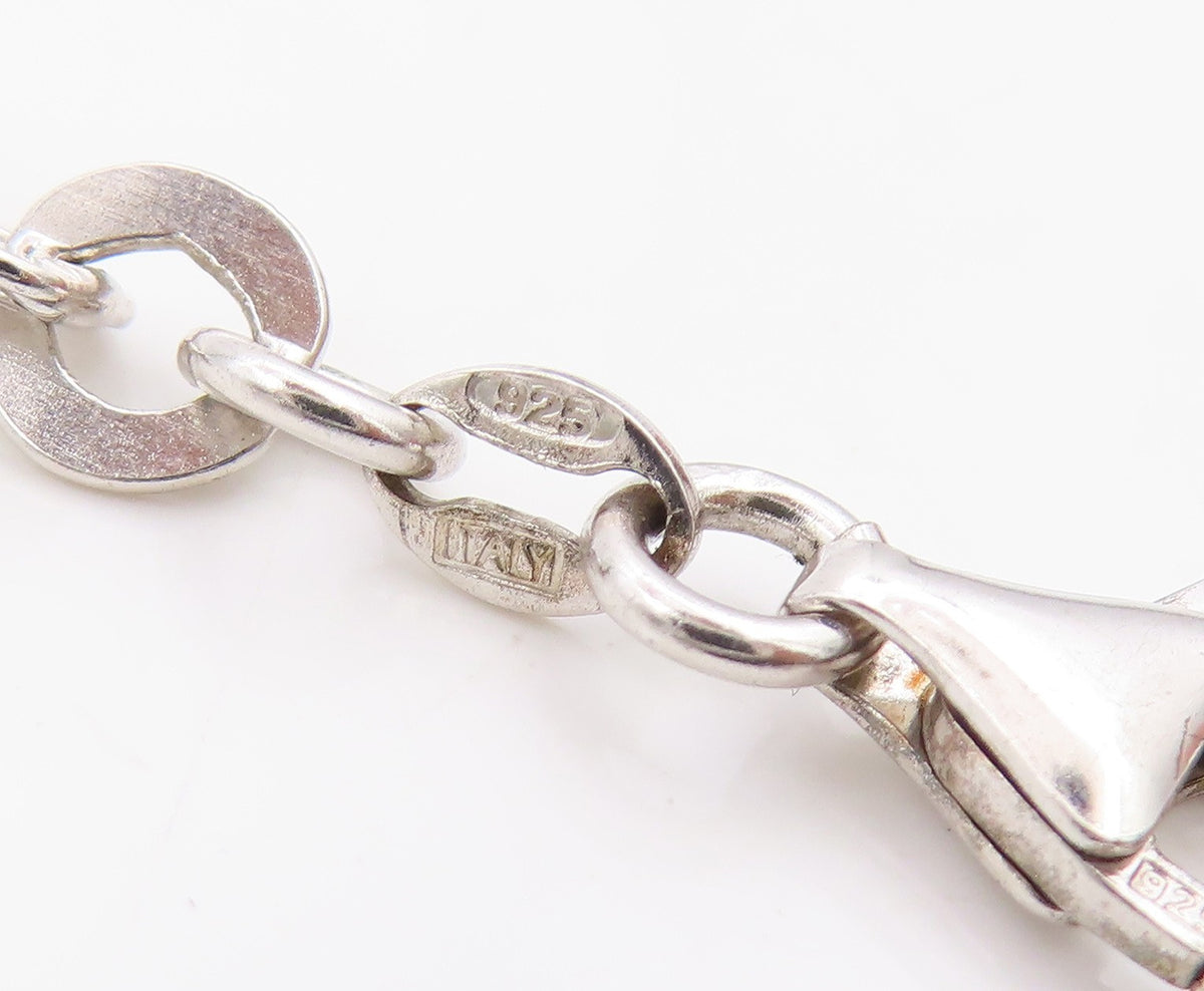 925 Sterling Silver Vintage Bracelet Celestial Dangling Star Charm Link  BT11670