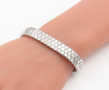 925 Sterling Silver Vintage Bracelet Classic Hexagonal Honeycomb Chain  BT12152