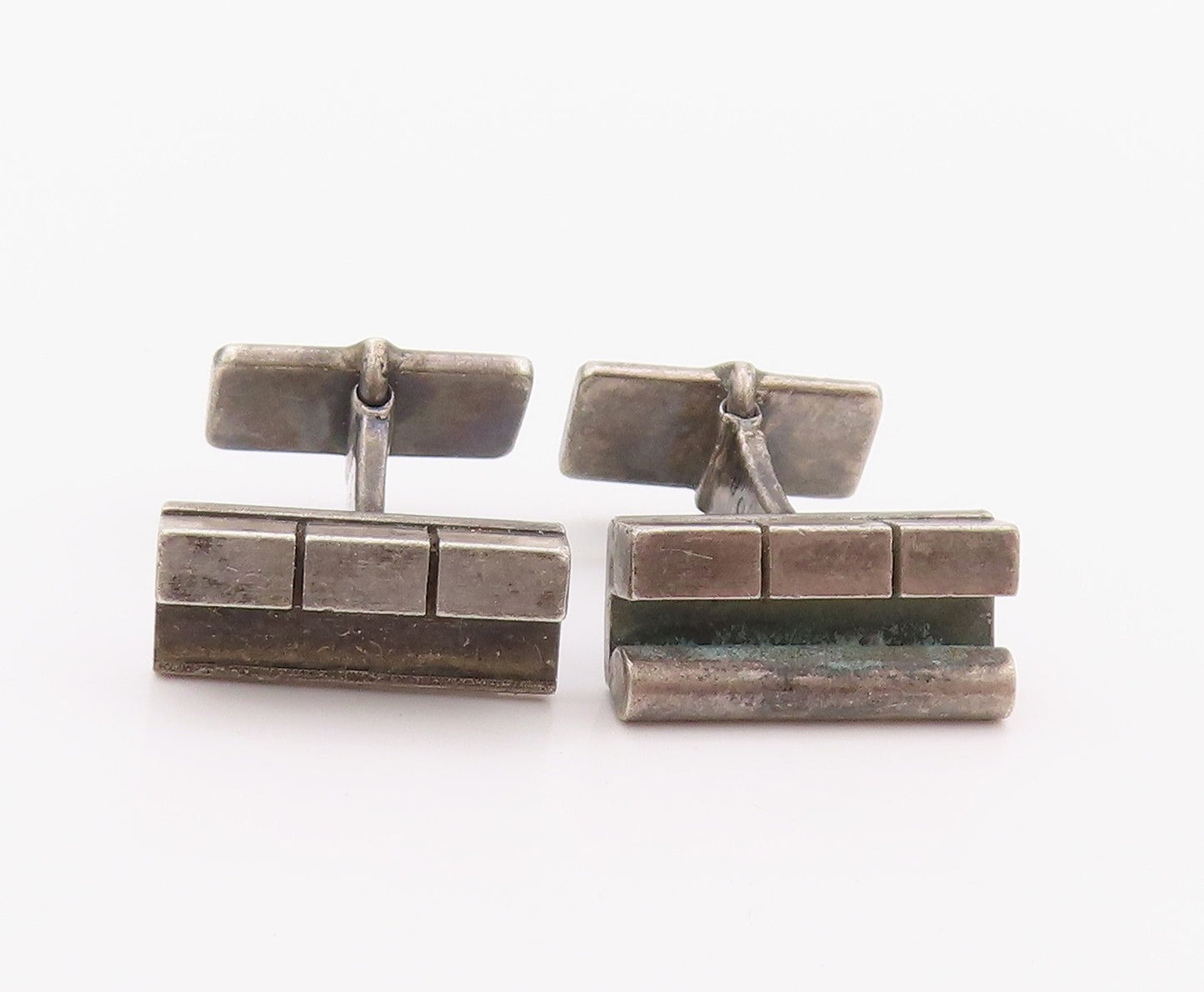 925 Sterling Silver Vintage Cuff Links GEORG JENSEN DENMARK Brick Design  TR3948