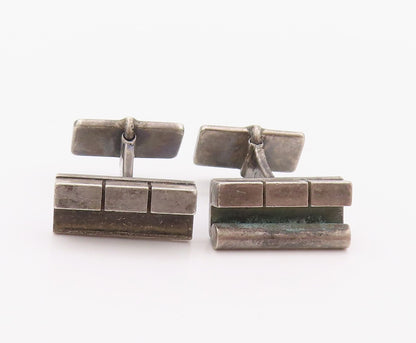 925 Sterling Silver Vintage Cuff Links GEORG JENSEN DENMARK Brick Design  TR3948