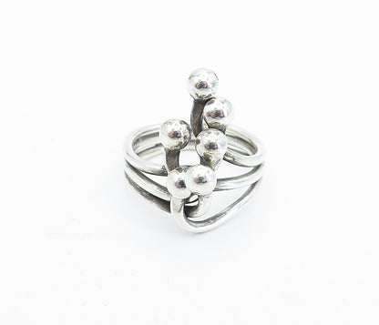 925 Sterling Silver  Vintage Shiny Grape Vine Motif Band Ring Sz 8.5  RG6245