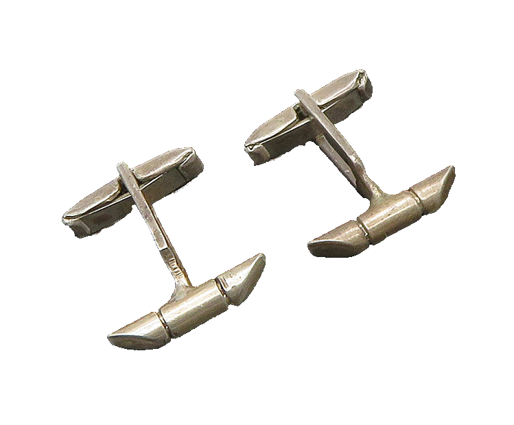 925 Sterling Silver  Vintage Smooth Tapered Ends Petite Cufflinks  TR3062