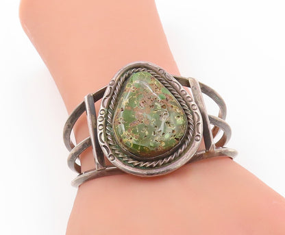 925 Sterling Silver Vintage Bracelet NAVAJO ZUNI Royston Turquoise  BT11032