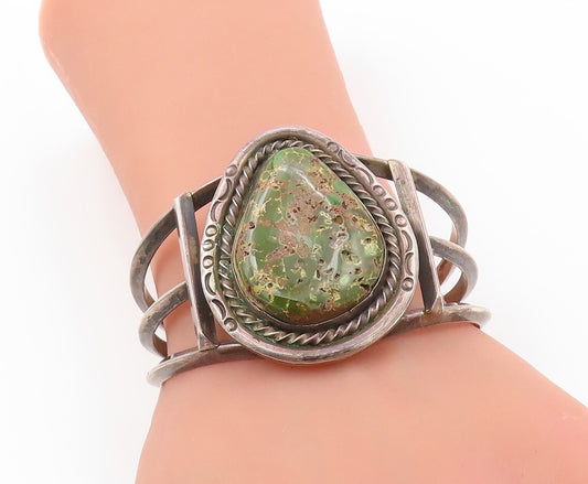 925 Sterling Silver Vintage Bracelet NAVAJO ZUNI Royston Turquoise  BT11032