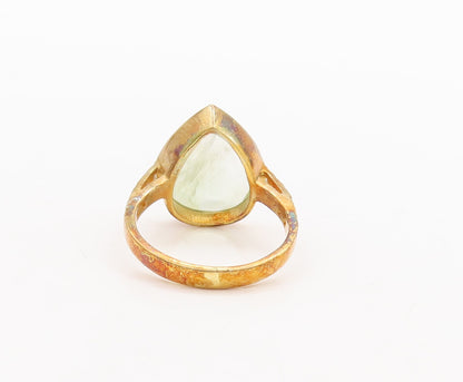 925 Sterling Silver Vintage Ring Rose Plated Drop Cut Gemstone & CZ Sz 8 RG29585