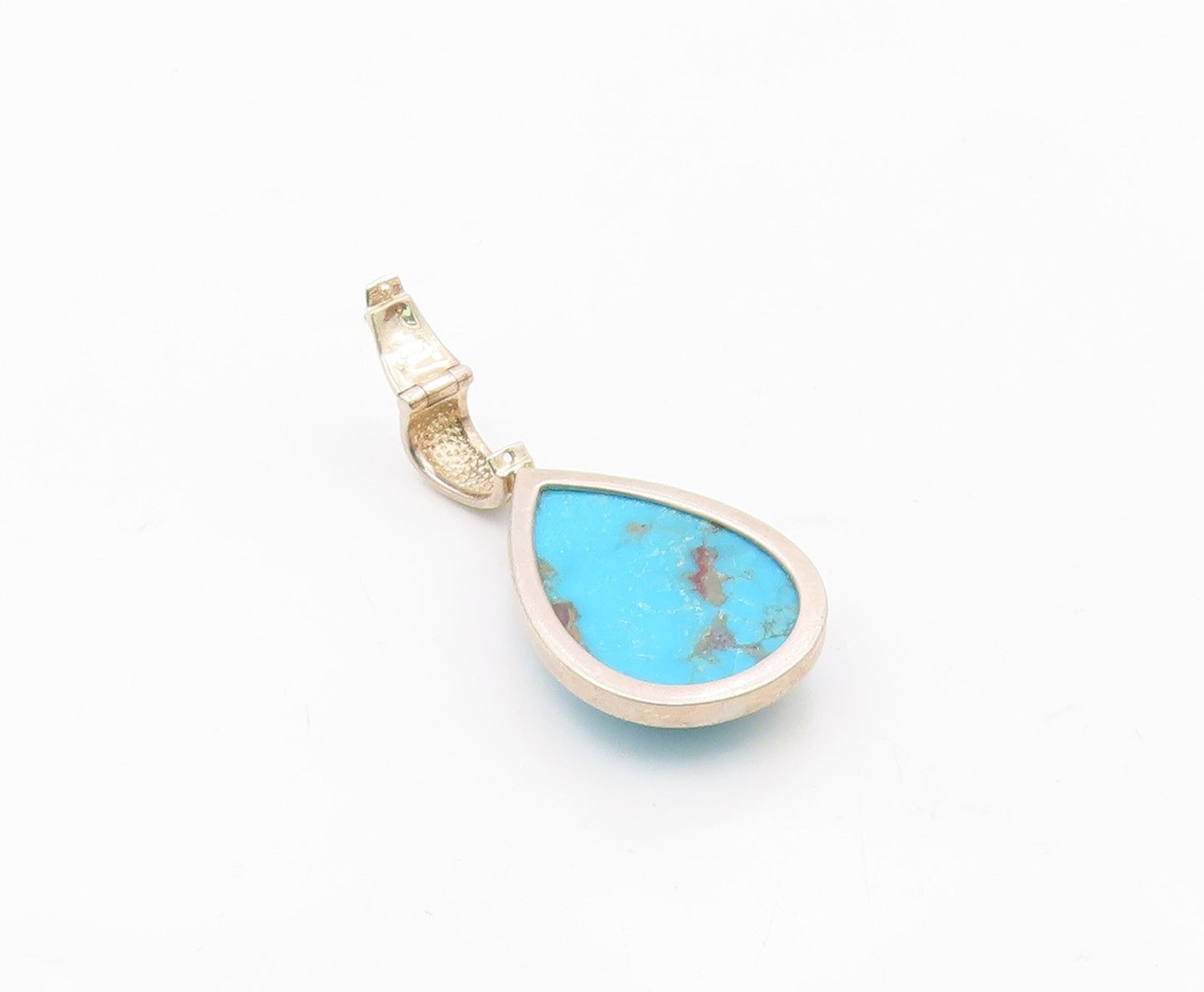 WHITNEY KELLY 925 Silver  Vintage Pear Shaped Turquoise Drop Pendant  PT20193