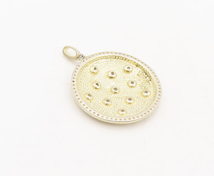925 Sterling Silver Vintage Pendant Gold Plated Topaz Stars In The Sky  PT22452