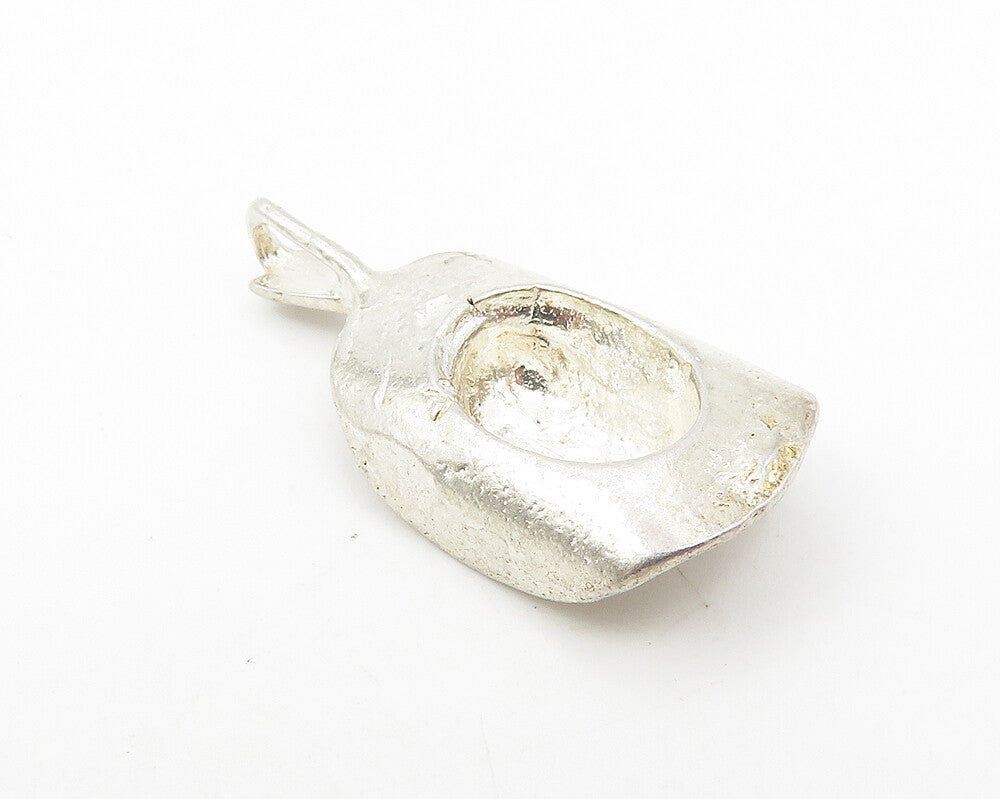 925 Sterling Silver  Vintage Diamond Cut Cowboy Hat Petite Pendant  PT9103